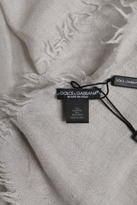 Dolce & Gabbana Gray DG Crown Neck Warmer Wrap Shawl Men's Scarf