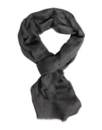 Dolce & Gabbana Gray Logo Print Neck Warmer Wrap Shawl Men's Scarf