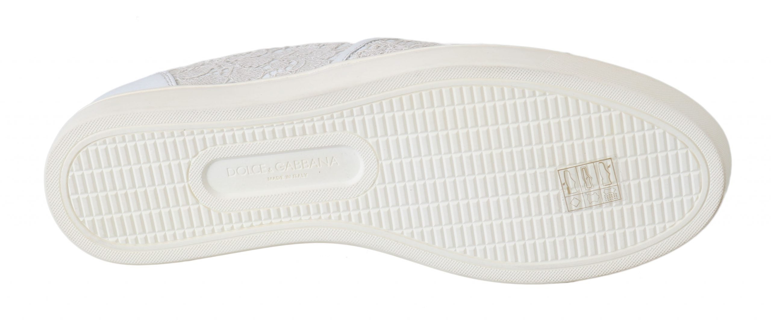Dolce & Gabbana Dolce & Gabbana White Leather Lace Slip On Loafers Women's Shoes