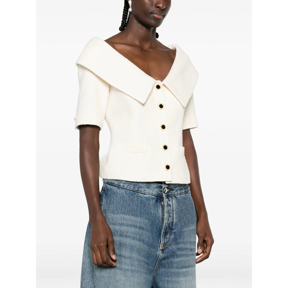 Alessandra Rich Neutrals Jackets - Tweed Jackets Women