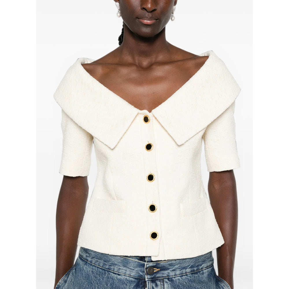 Alessandra Rich Neutrals Jackets - Tweed Jackets Women