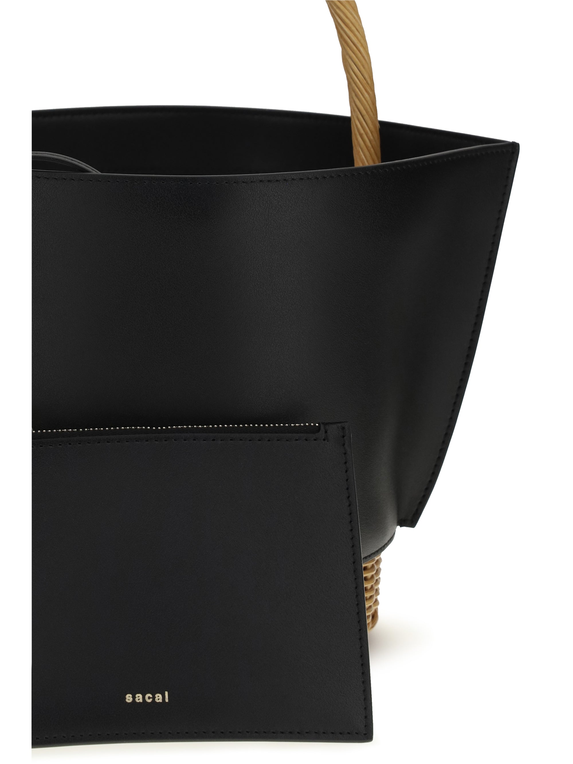 SACAI Sacai Women Leather And Rattan Handbag