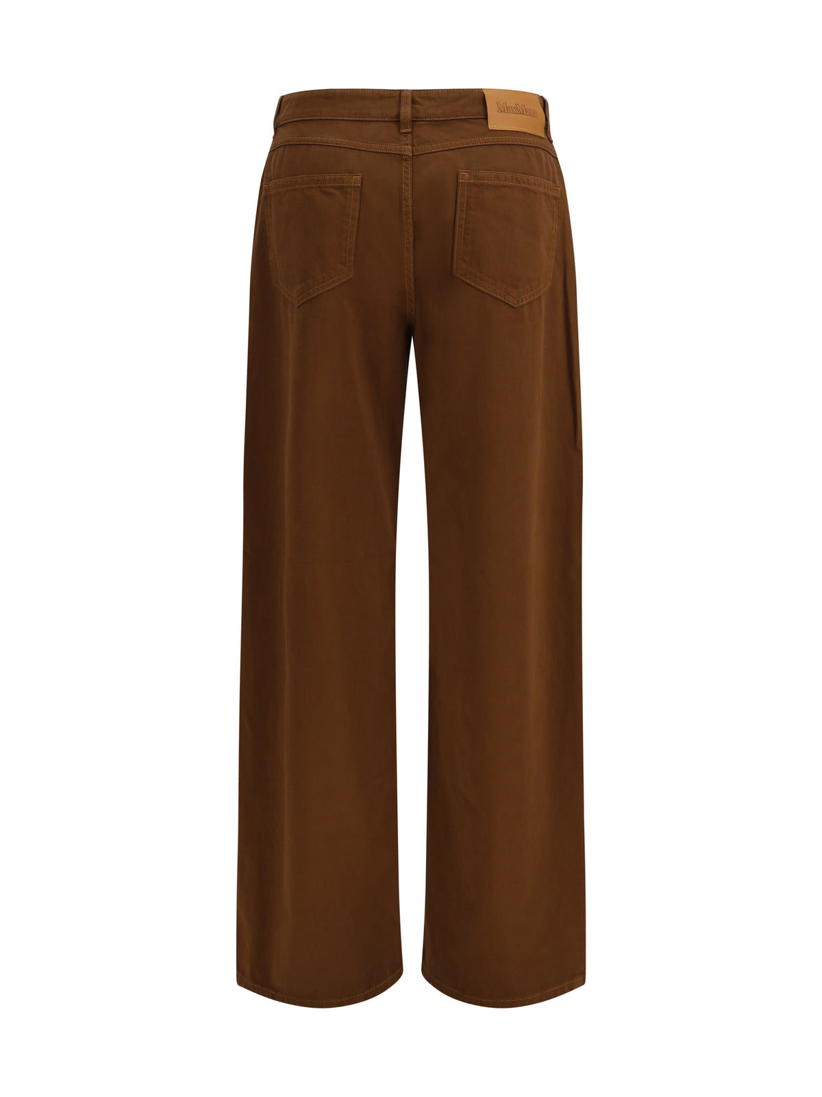 Max Mara Studio Women Baggy Pants In Pure Cotton Satin