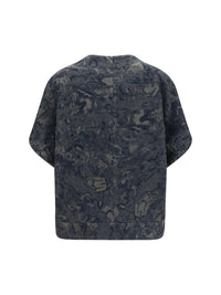 Giorgio Armani Women Jacket In Oversized Floral Jacquard Denim