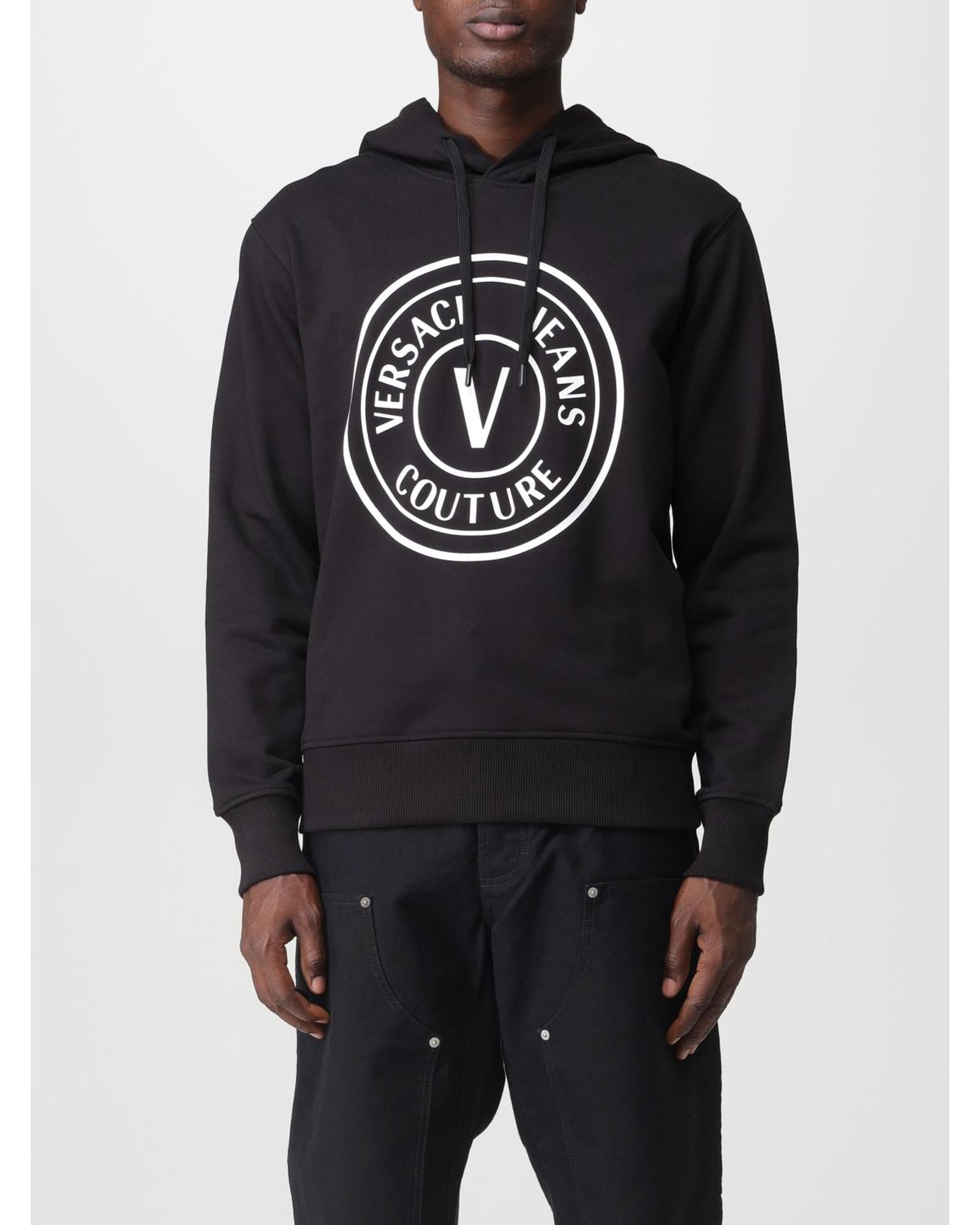 Versace Jeans Couture Hoodie Men Black Sweatshirts & Hoodies