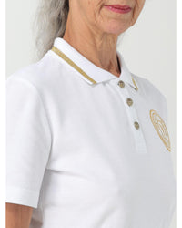 Versace Jeans Couture Polo Shirt with Circular Logo Women White Polo Shirts