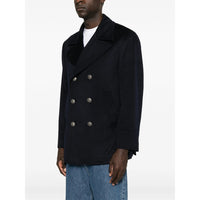 Brunello Cucinelli Blue Coats - Peacoats Men