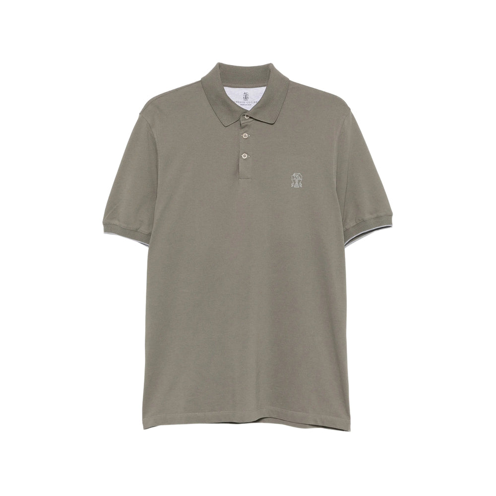 Brunello Cucinelli Green Polo Shirts Men