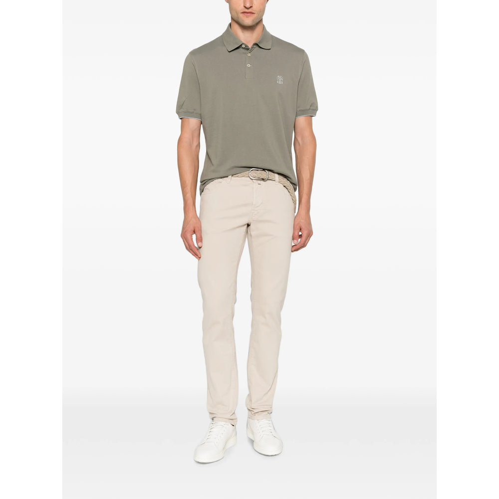 Brunello Cucinelli Green Polo Shirts Men