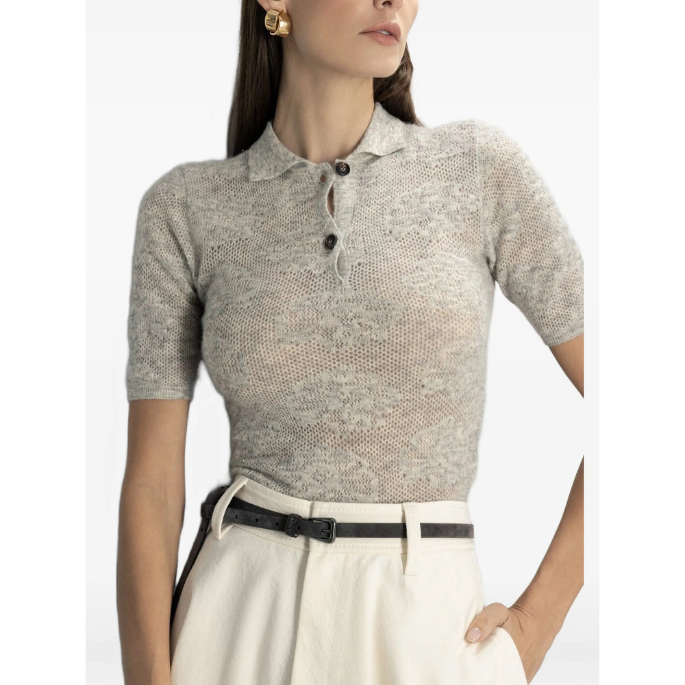 Brunello Cucinelli Brunello Cucinelli Neutrals Tops - Polo Tops Women