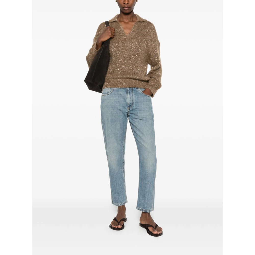 Brunello Cucinelli Brunello Cucinelli Blue Denim - Straight-Leg Jeans Women