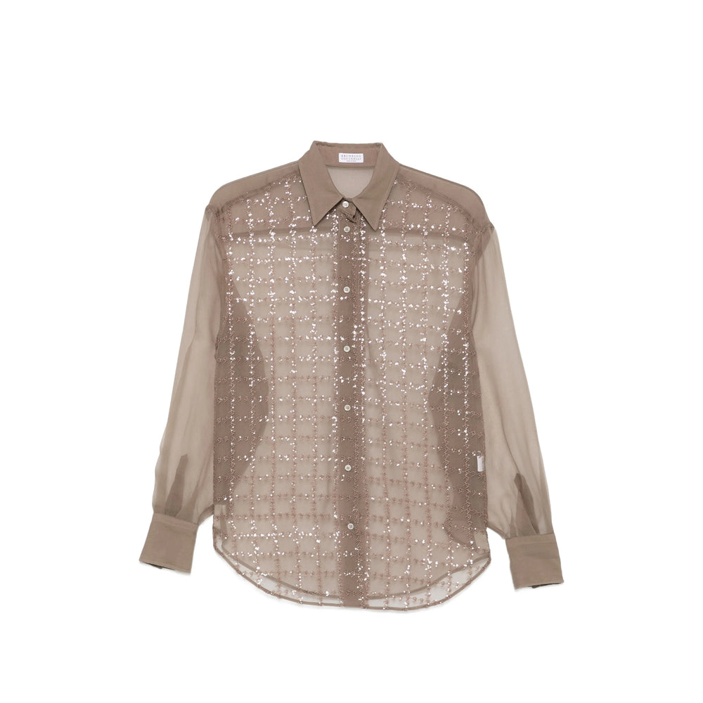 BRUNELLO CUCINELLI ブラウス/38 Brunello Cucinelli Brown Tops - Shirts Women – Bluefly