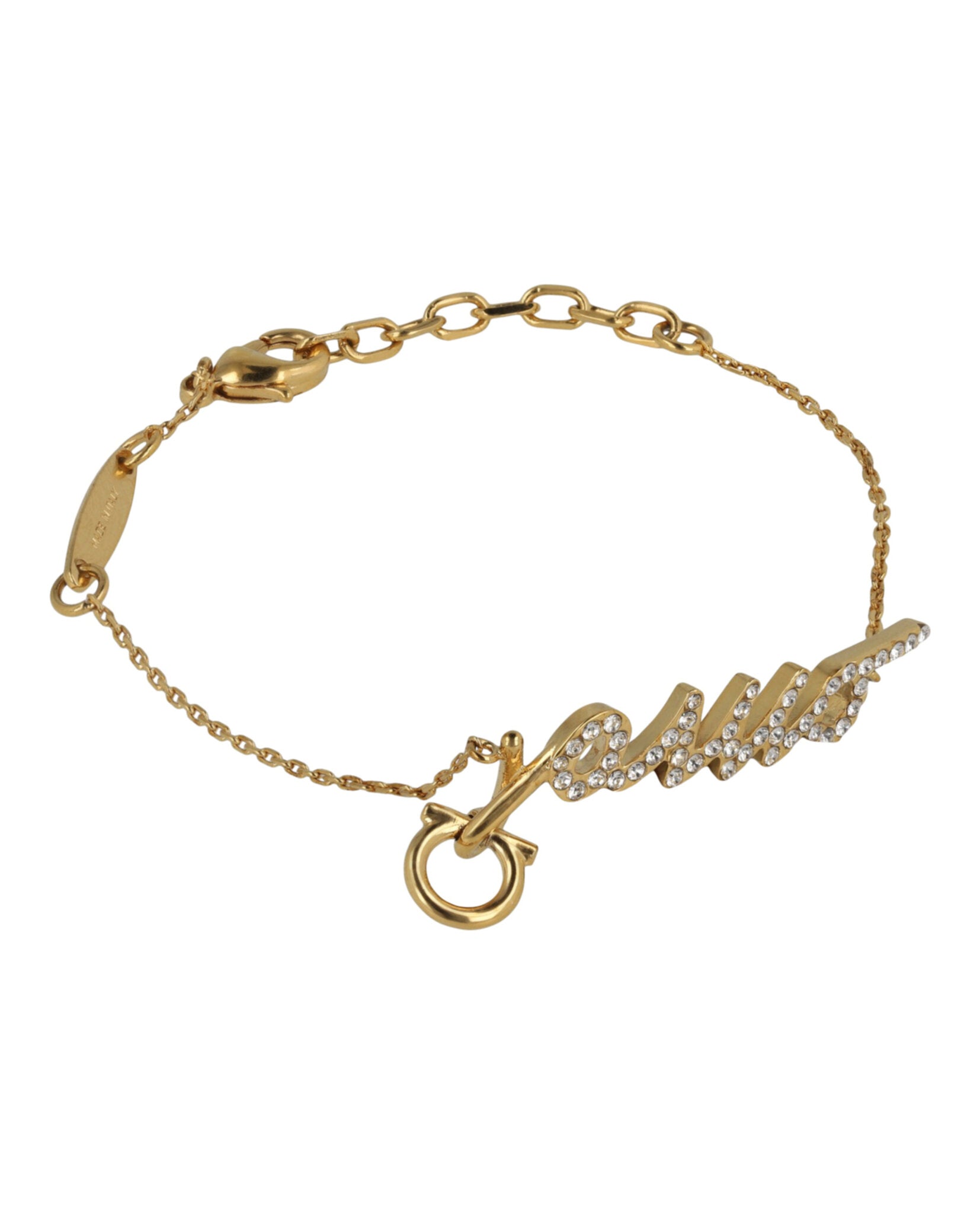 Ferragamo Womens Crystal Embellished Amo Bracelet