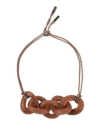 Ferragamo Womens Sella Leather Choker Necklace