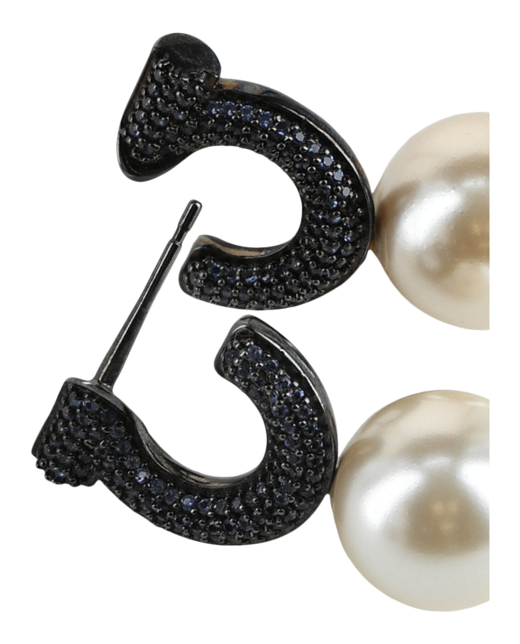 Ferragamo Womens Gancini Faux Pearl Stud Earrings