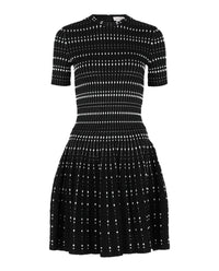 Alexander McQueen Womens Stitch Dot Fit and Flare Dress
