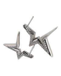 Ferragamo Womens Crystal-Embellished Asymmetrical Star Earrings