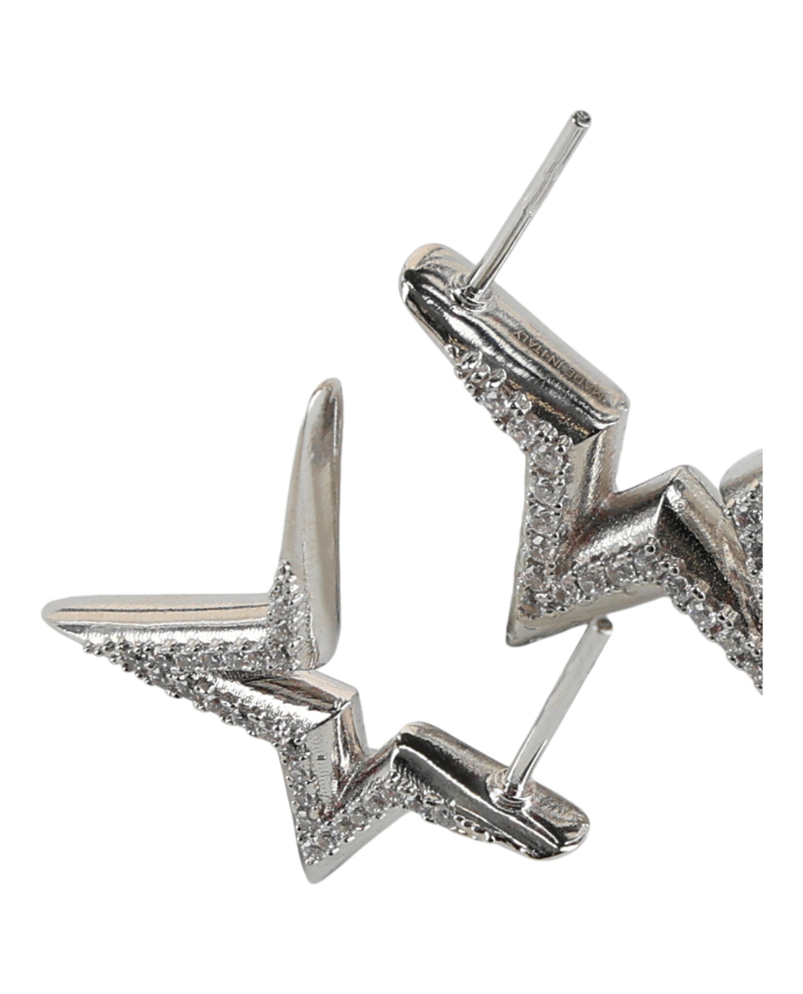 Ferragamo Womens Crystal-Embellished Asymmetrical Star Earrings