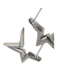 Ferragamo Womens Crystal-Embellished Asymmetrical Star Earrings