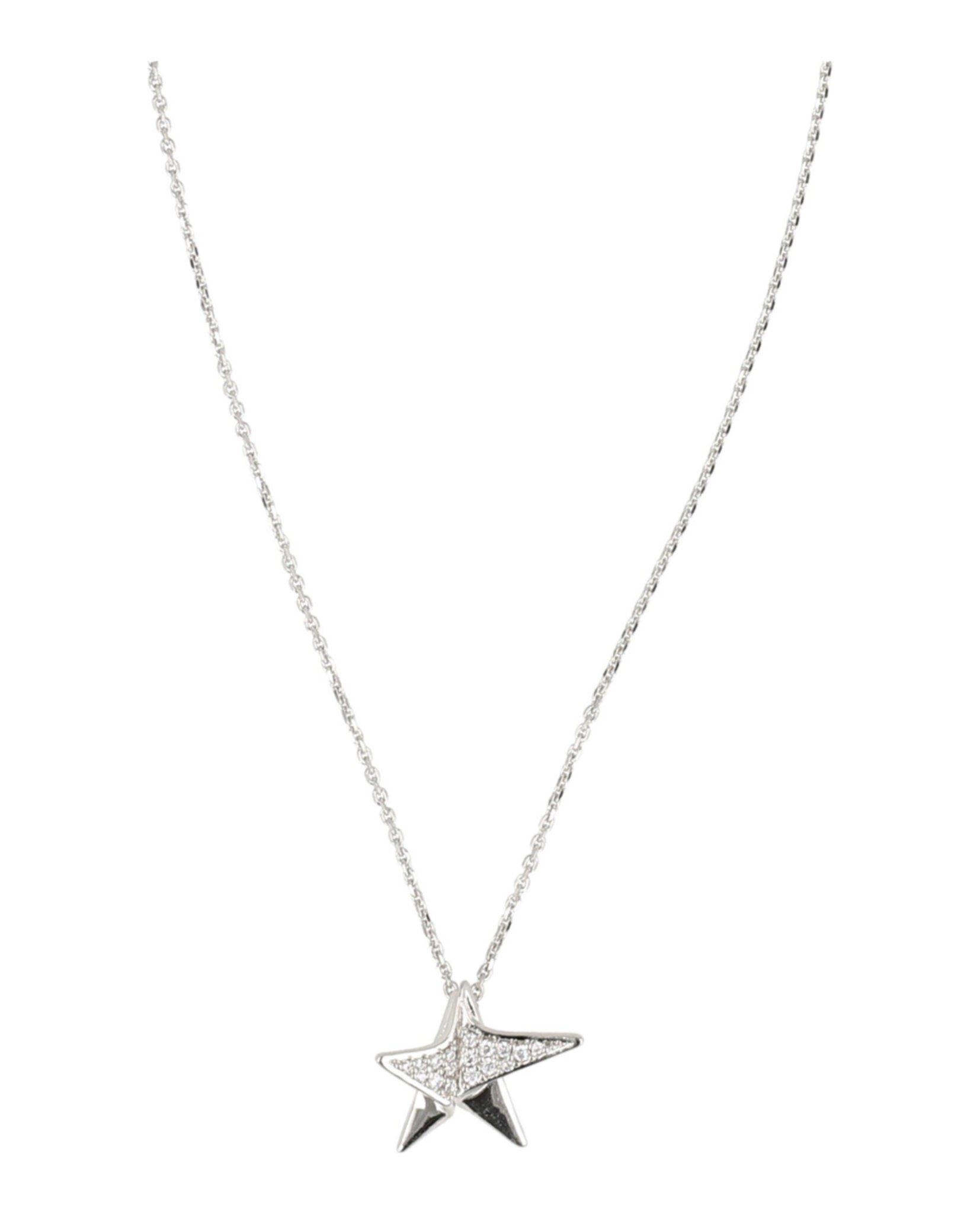 Ferragamo Womens Crystal Embellished Star Necklace