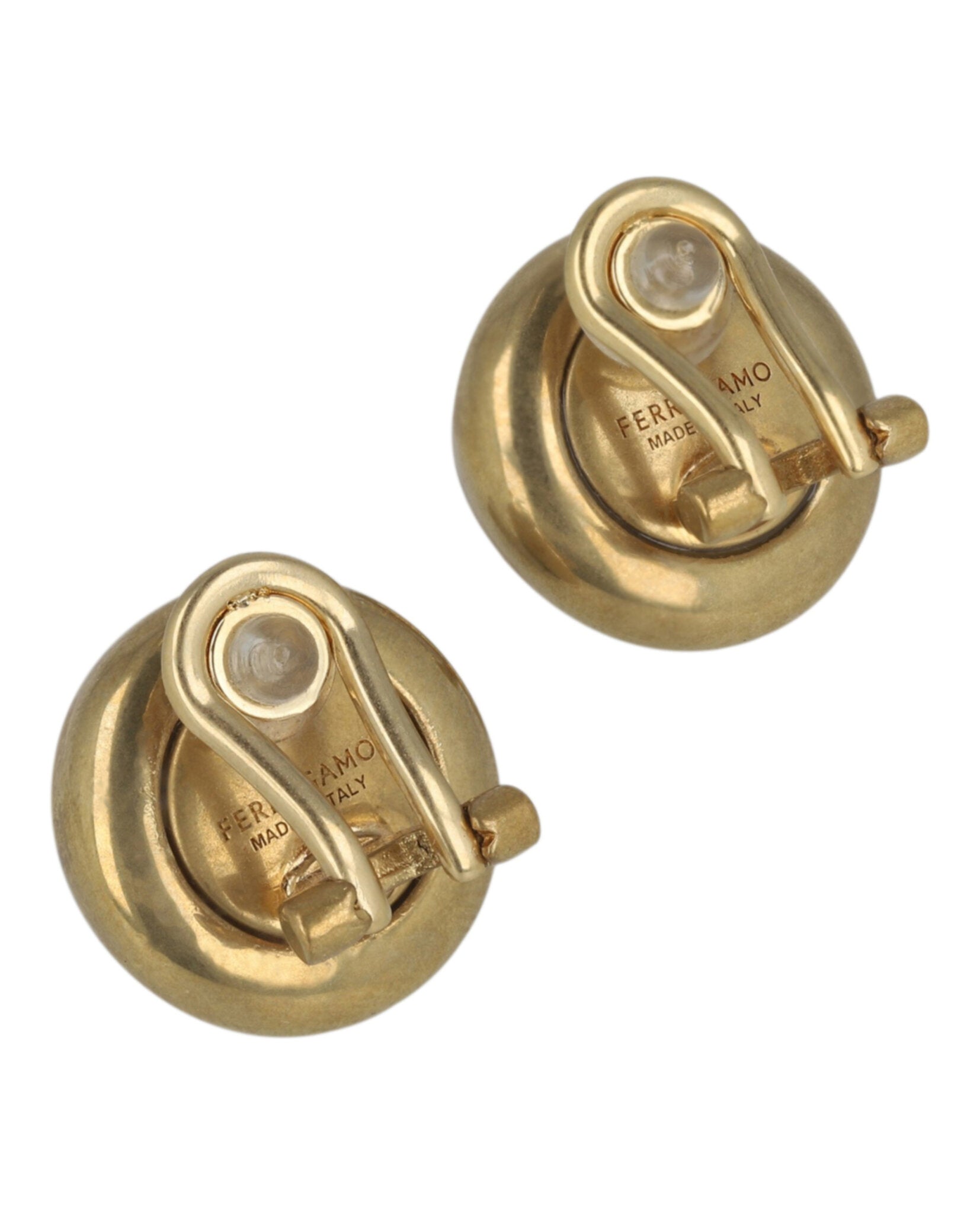 Ferragamo Womens Small Sculptural Clip on Earrings