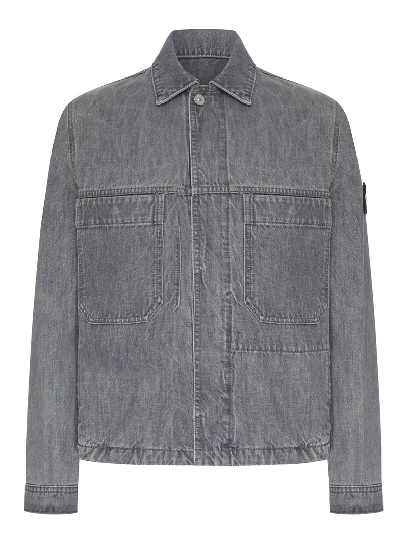 Stone Island Stone Island Men Grey Denim Overshirt