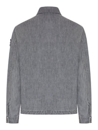 Stone Island Stone Island Men Grey Denim Overshirt