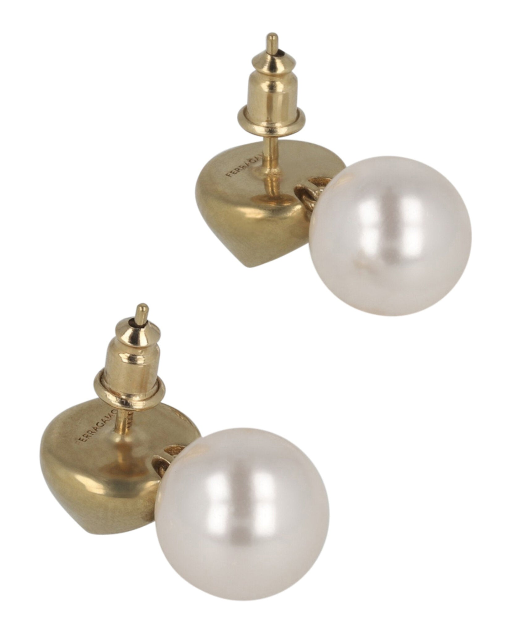 Ferragamo Womens Sculptural Faux Pearl Earrings