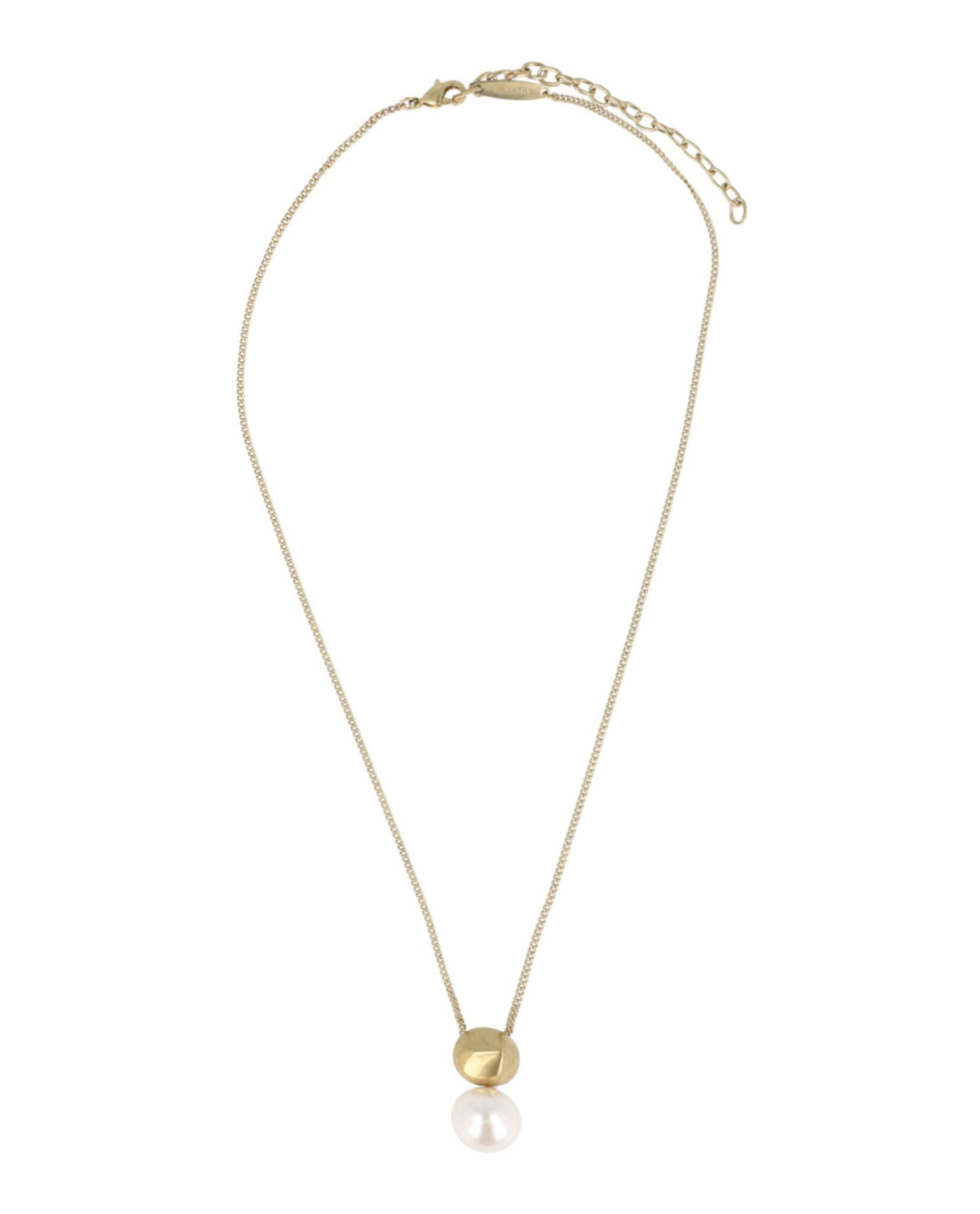 Ferragamo Womens Sculptural Pendant Faux Pearl Necklace