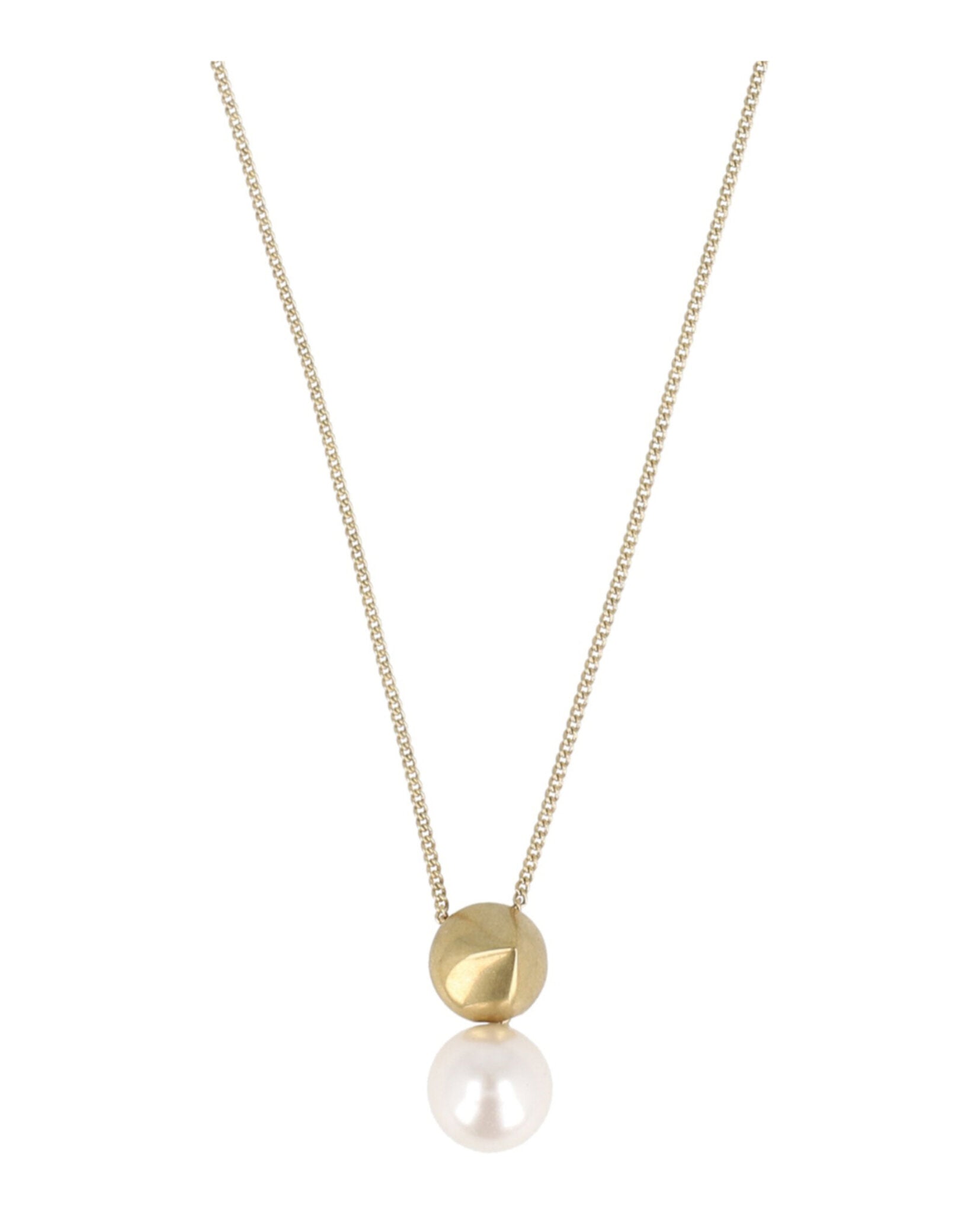 Ferragamo Womens Sculptural Pendant Faux Pearl Necklace