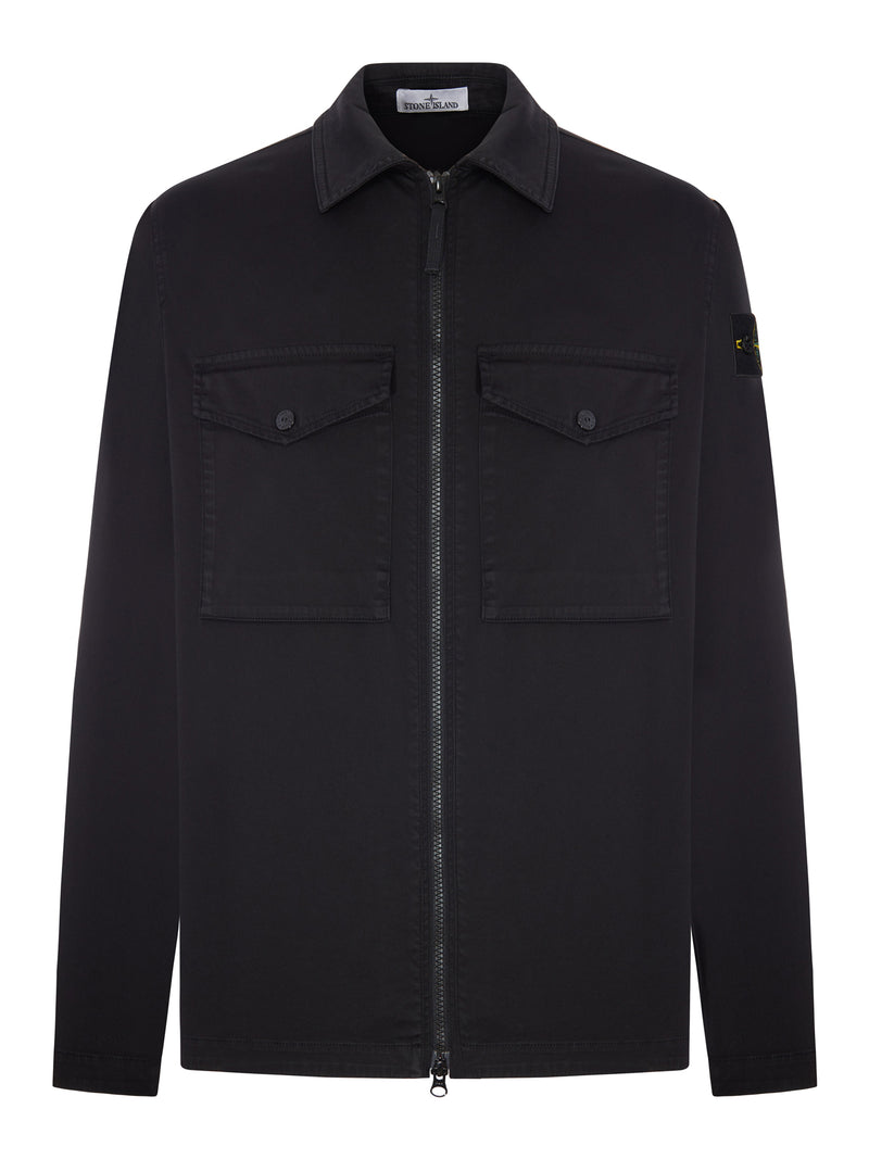 Stone Island Men Cotton Overshirt With Stone Island Badge
