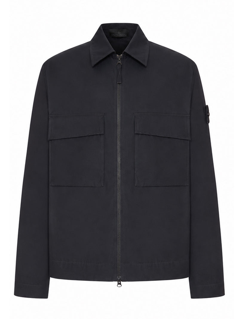 Stone Island Stone Island Men Cotton Overshirt With Badge On The Sleeve
