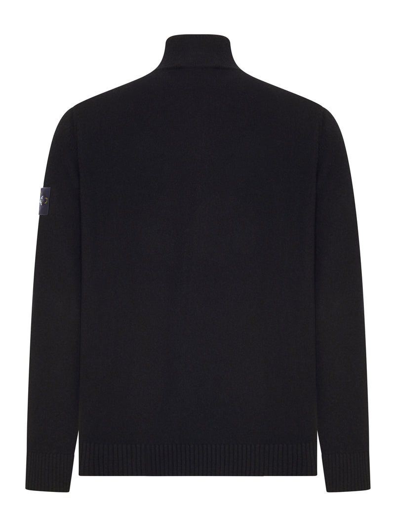 Stone Island Men Full Zip Wool Sweater With High Neck