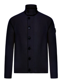 Stone Island Men Regular Fit Sweater With Zip And Button Fastening