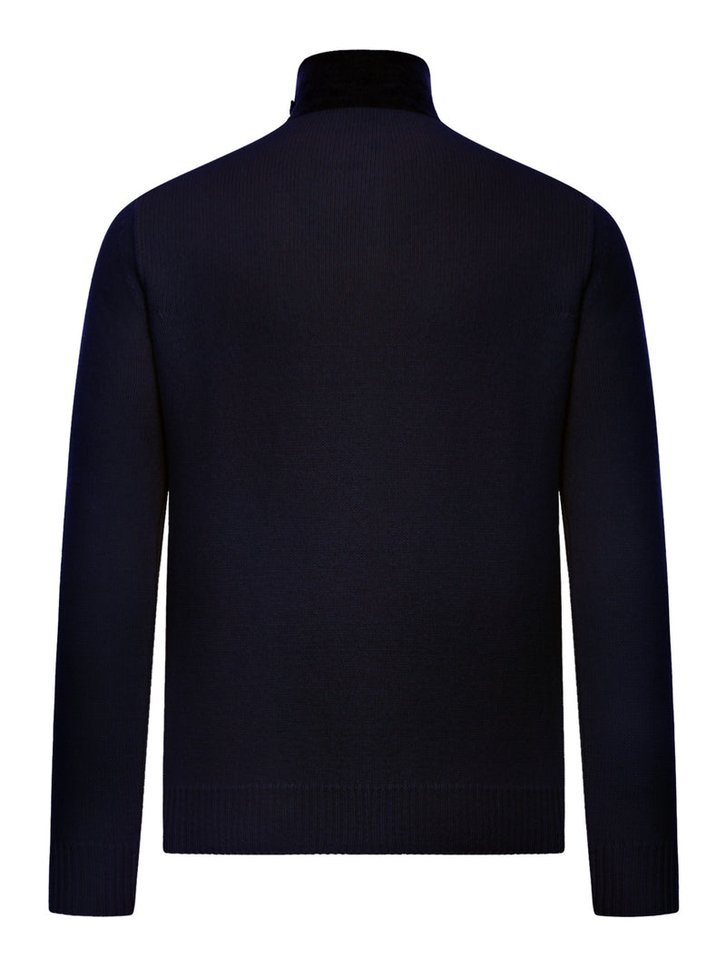Stone Island Men Regular Fit Sweater With Zip And Button Fastening