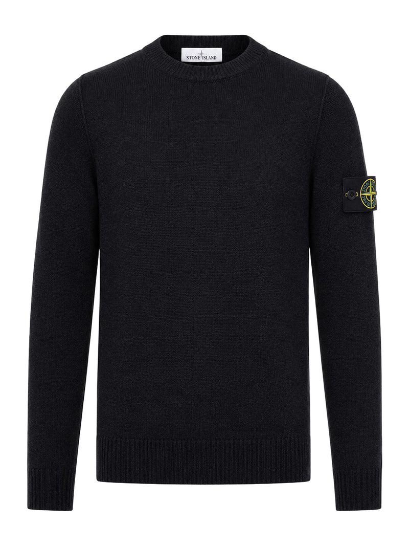 Stone Island Men Melange Effect Sweater With Compass Logo