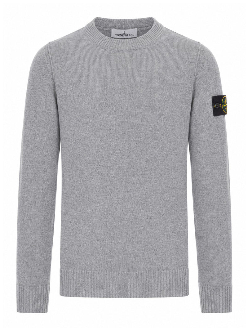 Stone Island Men Melange Effect Sweater With Compass Logo