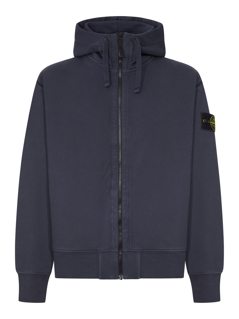 Stone Island Men Cotton Zip-Up Hoodie