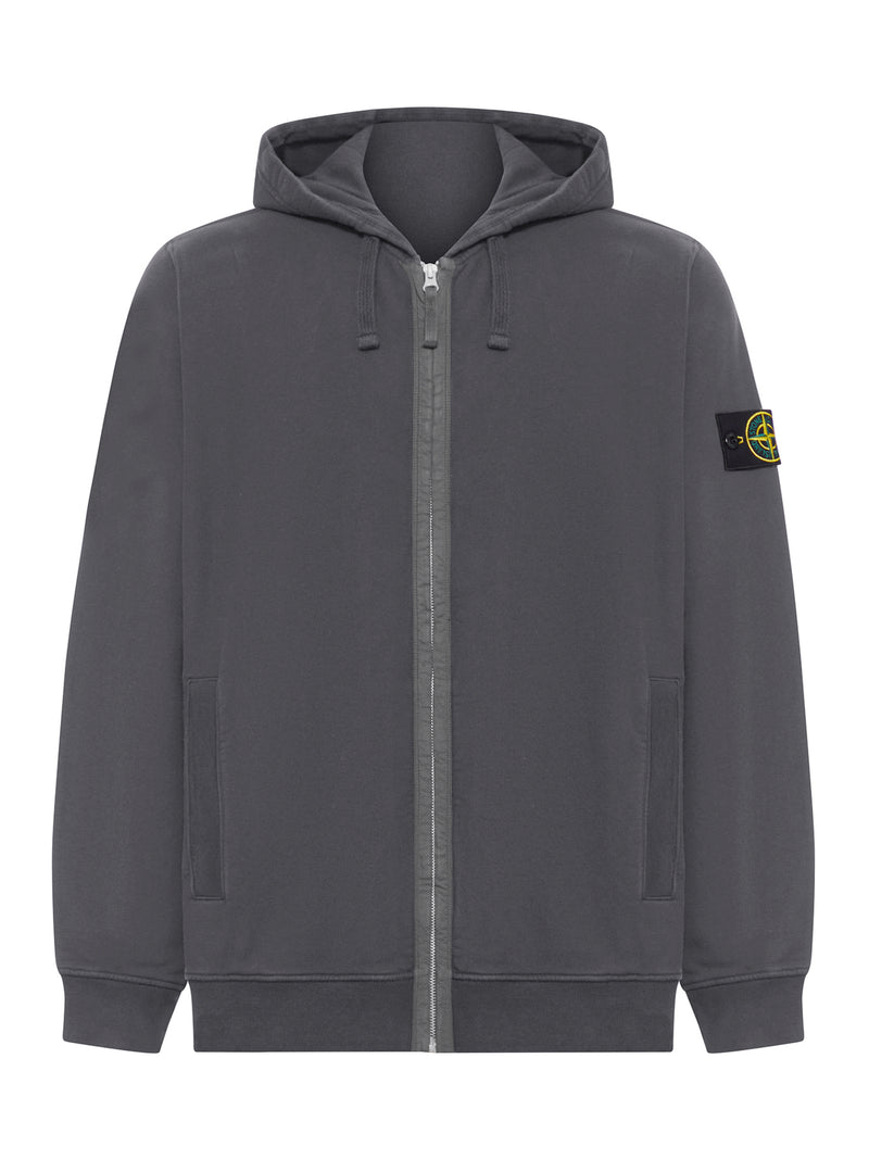 Stone Island Stone Island Men Cotton Sweatshirt With Zip, Hood And Compass Logo