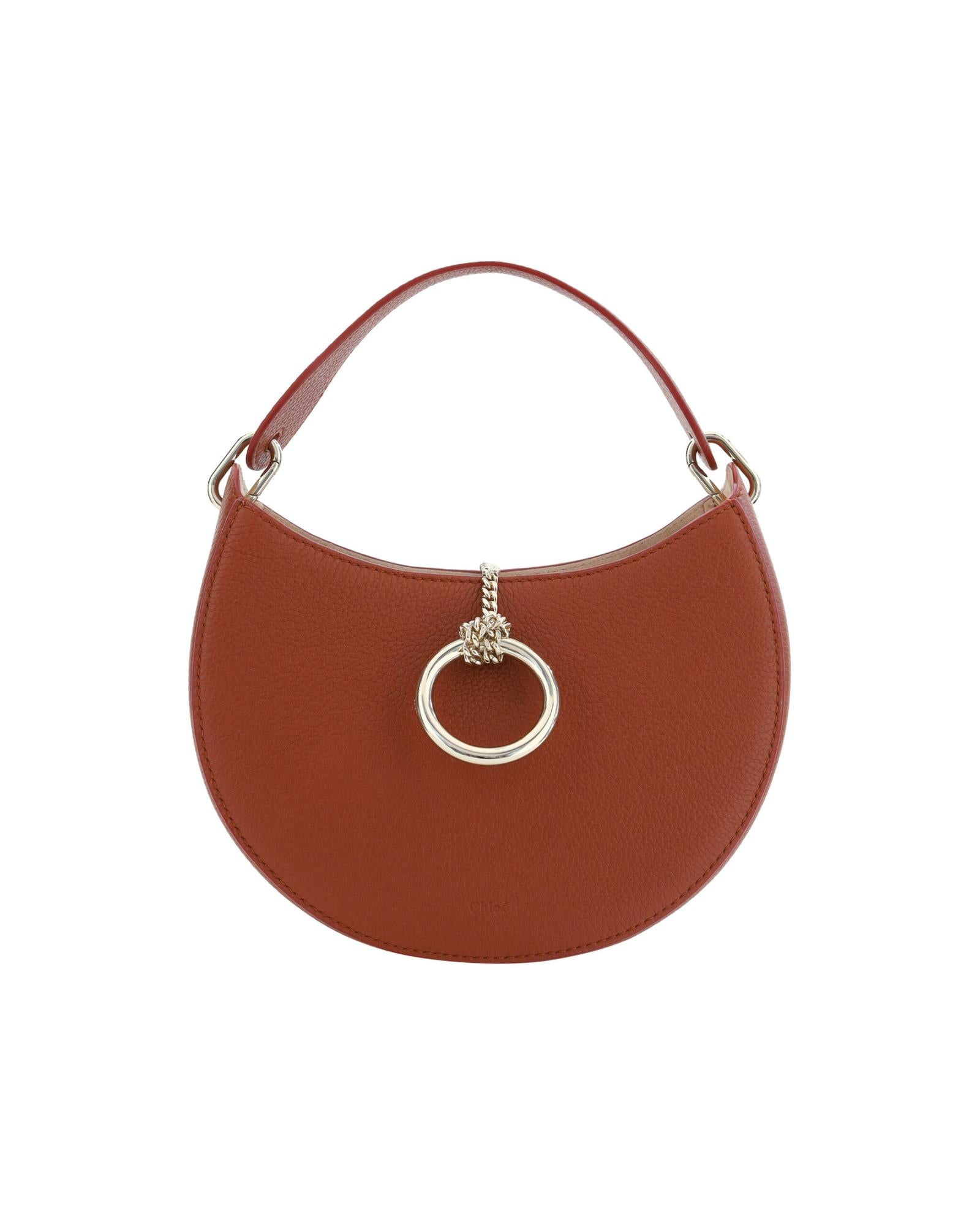 Chloe Leather Small Shoulder Bag with Gold Ring Closure1