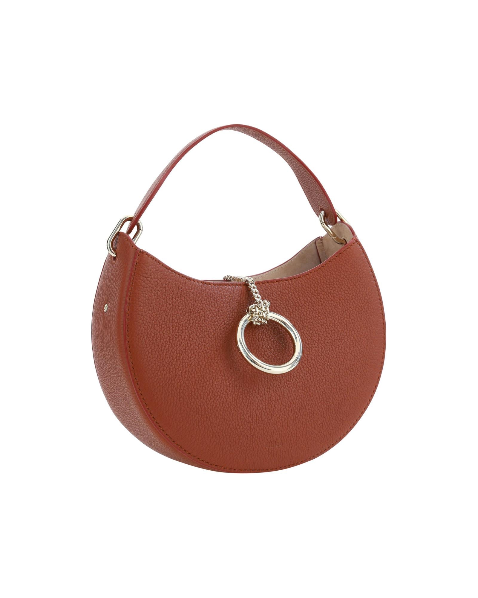 Chloe Leather Small Shoulder Bag with Gold Ring Closure4