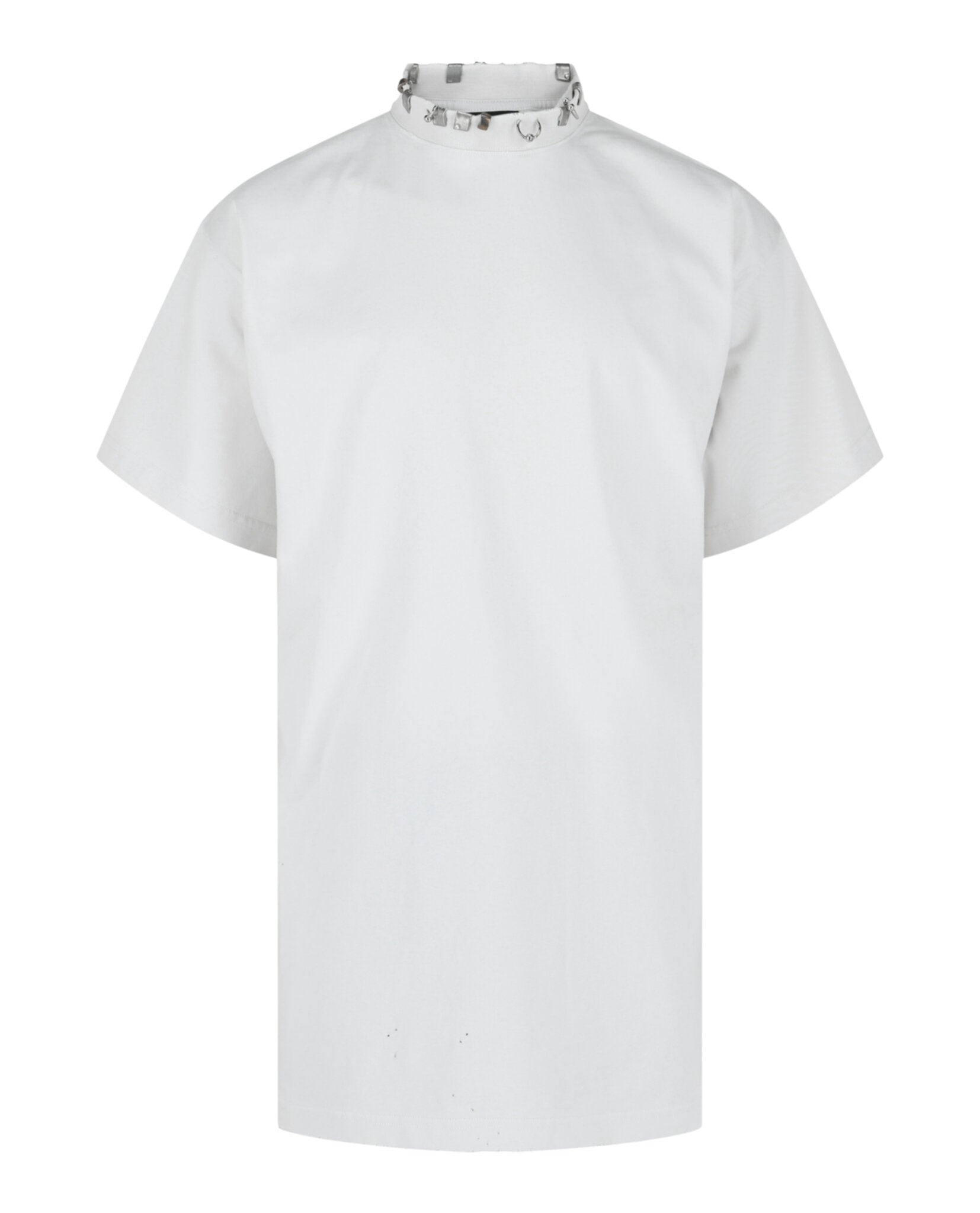 Balenciaga Mens Oversized Distressed Pierced T-Shirt