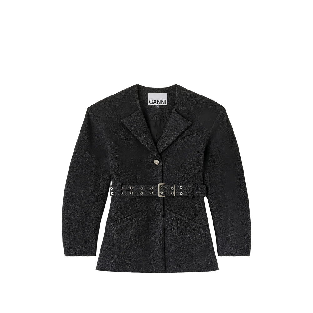 Ganni Ganni Grey Jackets - Oversized Jackets Women