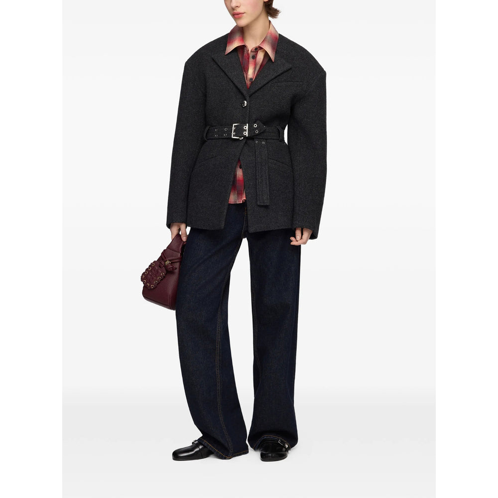 Ganni Ganni Grey Jackets - Oversized Jackets Women