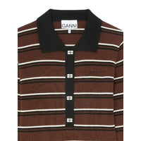 Ganni Ganni Brown Tops - Polo Tops Women