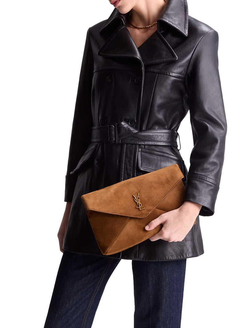 Saint Laurent Saint Laurent Women Large Cassandre Envelope Clutch In Suede