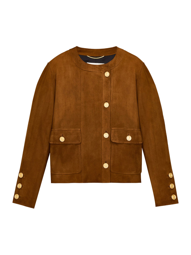 Saint Laurent Saint Laurent Women Short Lamb Suede Jacket