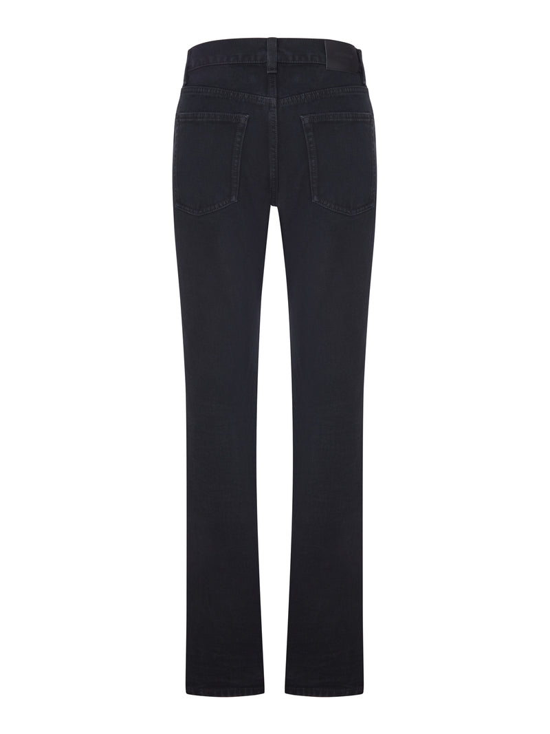 Saint Laurent Women Straight Jeans In Authentic Denim