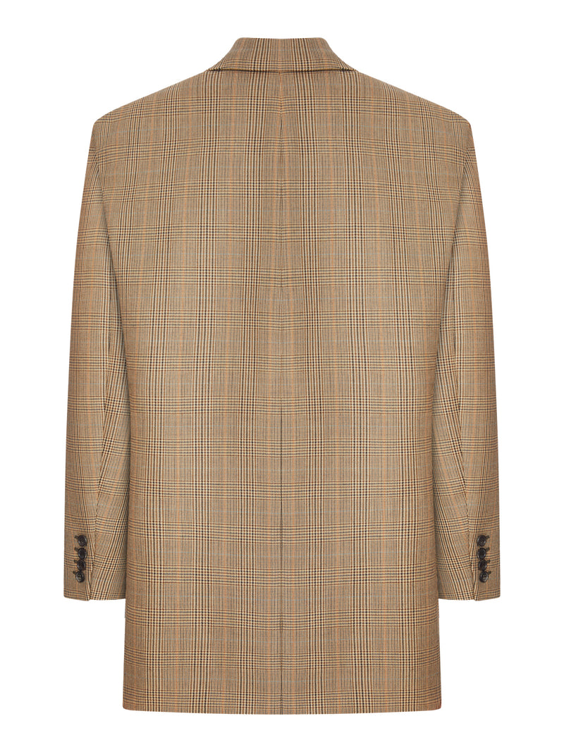 Saint Laurent Women Prince Of Wales Houndstooth Wool Jacket