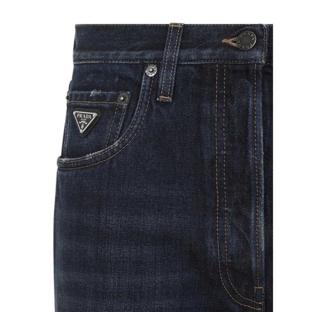 Prada Prada Blue Denim - Wide-Leg Jeans Women